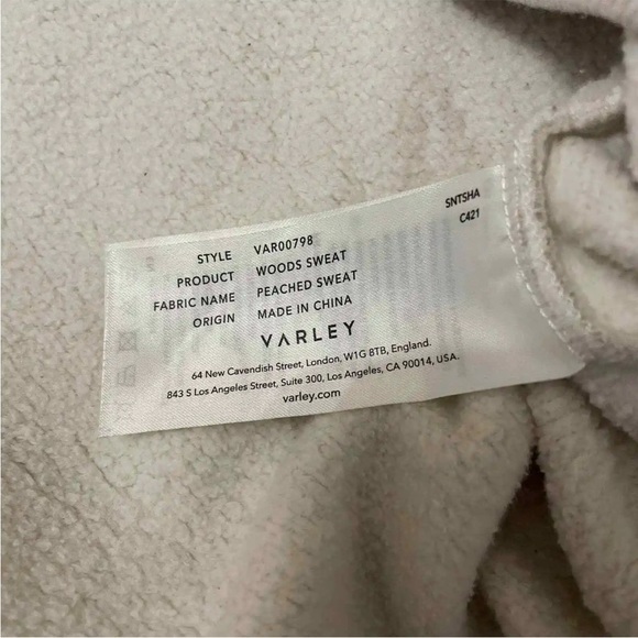 Varley Pullover Woods Pullover Sweatshirt High Neck Ribbed Trim Cream Size Large - Picture 6 of 9